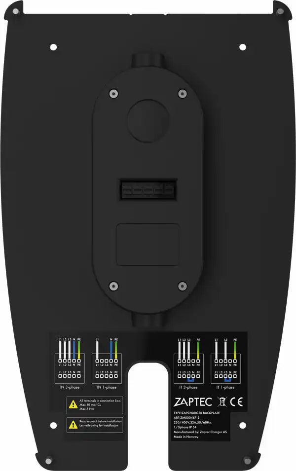 Zaptec Pro -latauslaitteen taustalevy. Tarvitaan Zaptec Pro asennuksessa.